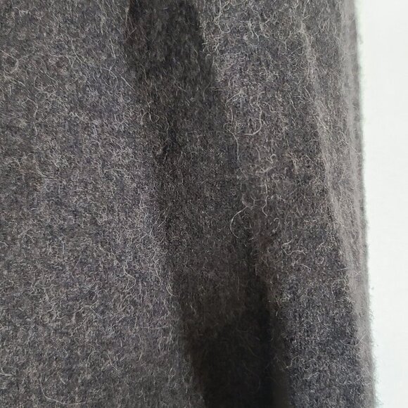 J Crew Wool Aplaca Blend Fuzzy Nubby Turtleneck Sweater Dark Gray Medium - Picture 4 of 7